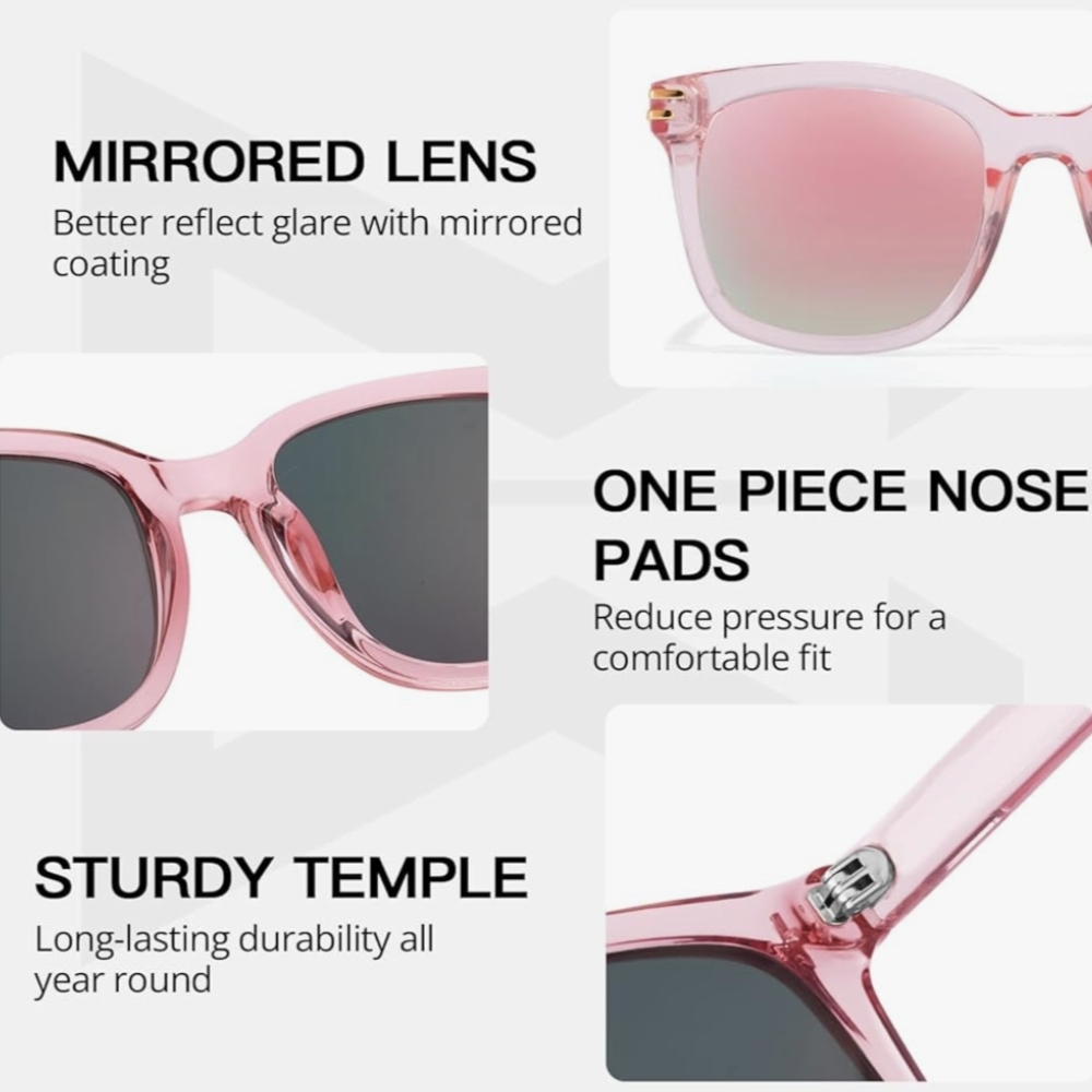 🌸 Pink Mirrored Sunglasses - Picture 6 of 7